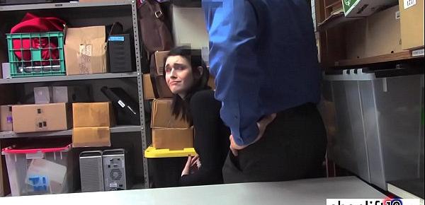  Skinny teen banged by a bad LP officer in his office